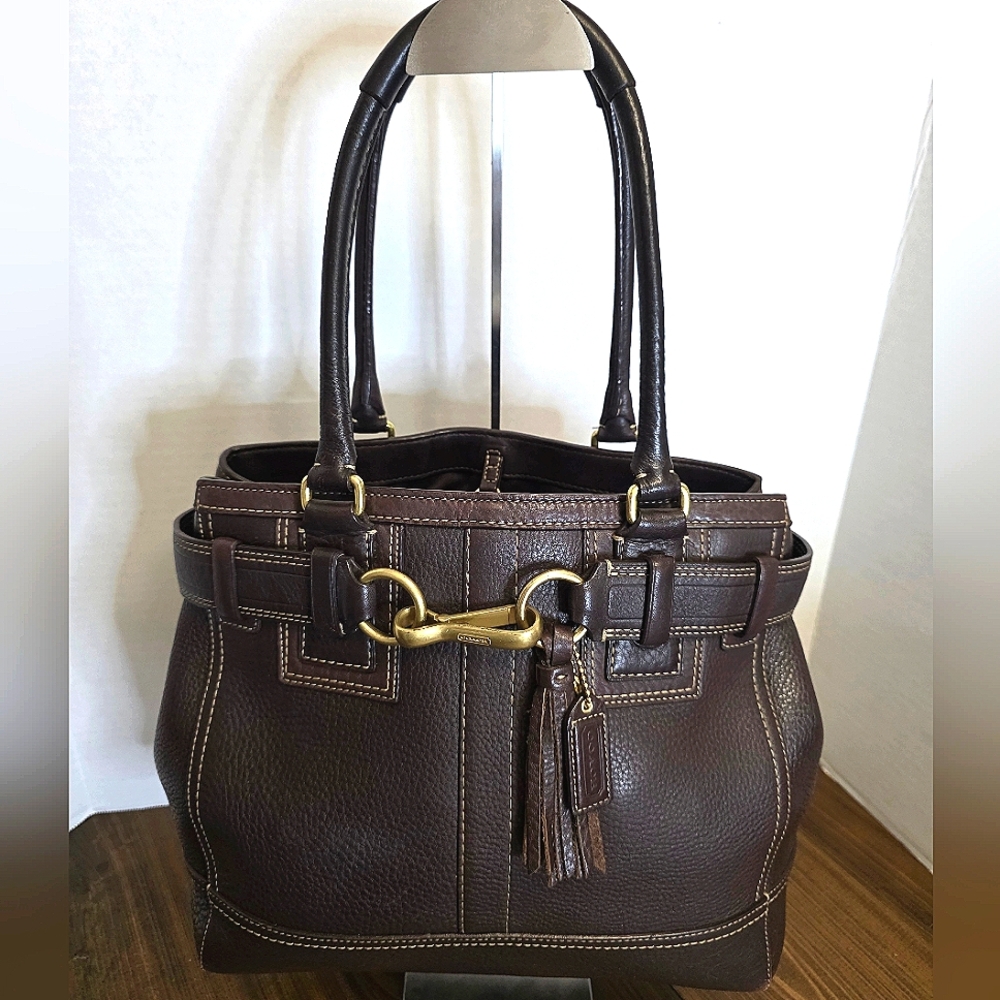 Coach Hampton All Leather Handbag / Bucket